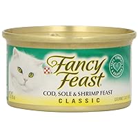 Fancy Feast Cat Food Cod Sole & Shrimp Feast, 3 oz
