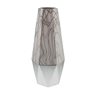 Deco 79 Ceramic Decorative Vase Faux Marble Centerpiece Vase with Silver Base, Flower Vase for Home Decoration 7