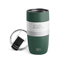 Travel Coffee Mug Tumbler with Flip Lid | Reusable Insulated Stainless Steel Cold Brew Iced Coffee Cup Thermos | Gifts for Women Men Him Her | Voyager Collection | 16oz | Forest