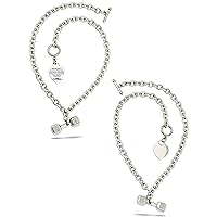 Stainless Steel Heart Necklace with Dumbbell-Phil 4:13
