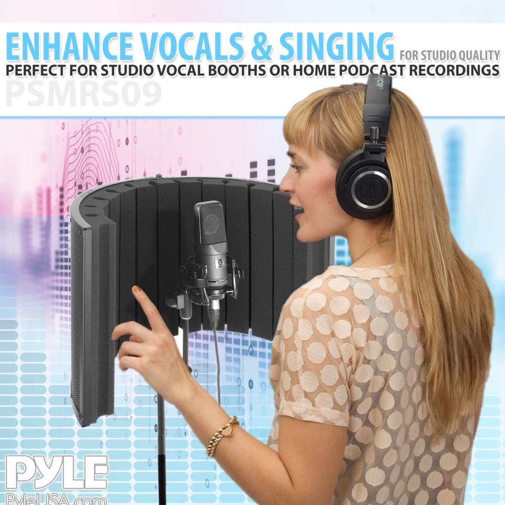 Mua Pyle Mini Portable Vocal Recording Booth - Use with Standard  Microphone, Isolation Noise Filter Reflection Shield for Recording Studio  Quality Audio - Dual Acoustic Foam Soundproof Panel PSMRS09 Black trên  Amazon