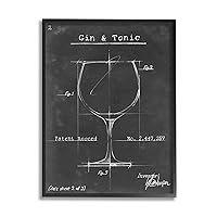 Gin & Tonic Cocktail Wineglass Blueprint Diagram Design, Design by Ethan Harper
