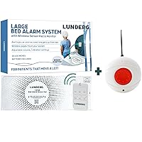 Lunderg Large Bed Alarm System with Call Button, Wireless Bed Sensor Pad (20