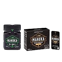 Raw Manuka Honey 2-Pack Set | Certified UMF 5+ (MGO 83+) 8.8 oz Bottle AND 28-Count UMF 10+ (MGO 263+) Snap Packets | 100% Pure Genuine New Zealand Honey Bundle Set