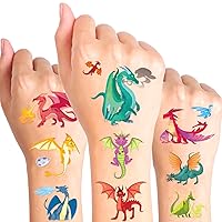 Dragon Tattoos Party Supplies Decorations Favors - Magic Dragon Waterproof Temporary Video Cartoon Stickers for Girls Boys Kids Class Activity (355pcs)