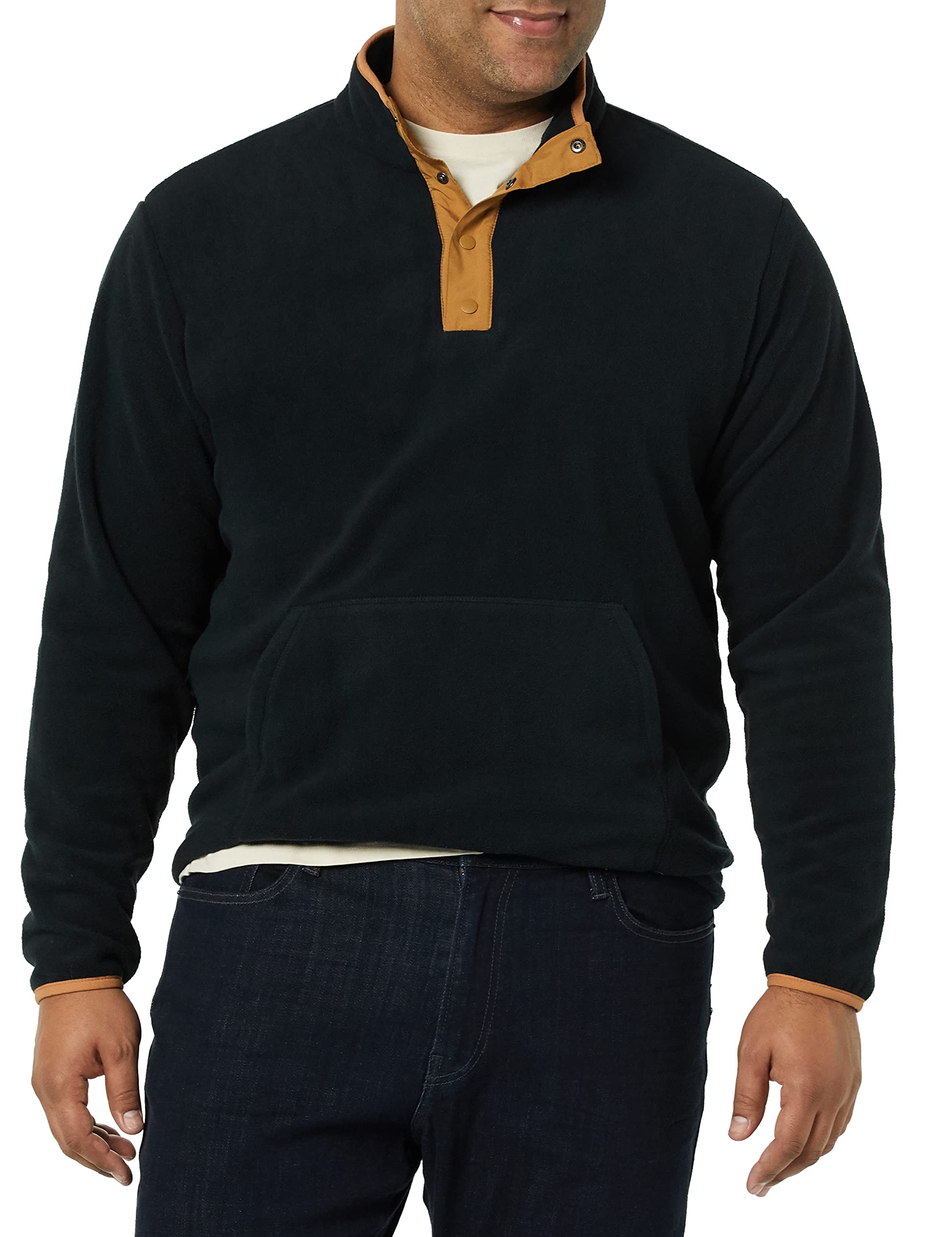 Amazon Essentials Men's Snap-Front Pullover Polar Fleece Jacket