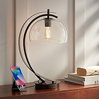 Calvin Modern Vintage Accent Table Lamp with USB Port Filament LED 22.5