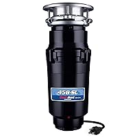 Waste Maid 10-US-WM-458-SL-3B Garbage Disposal Anti-Jam Stainless Steel Food Waste Grinding System, 3/4 HP Slim Line, Black