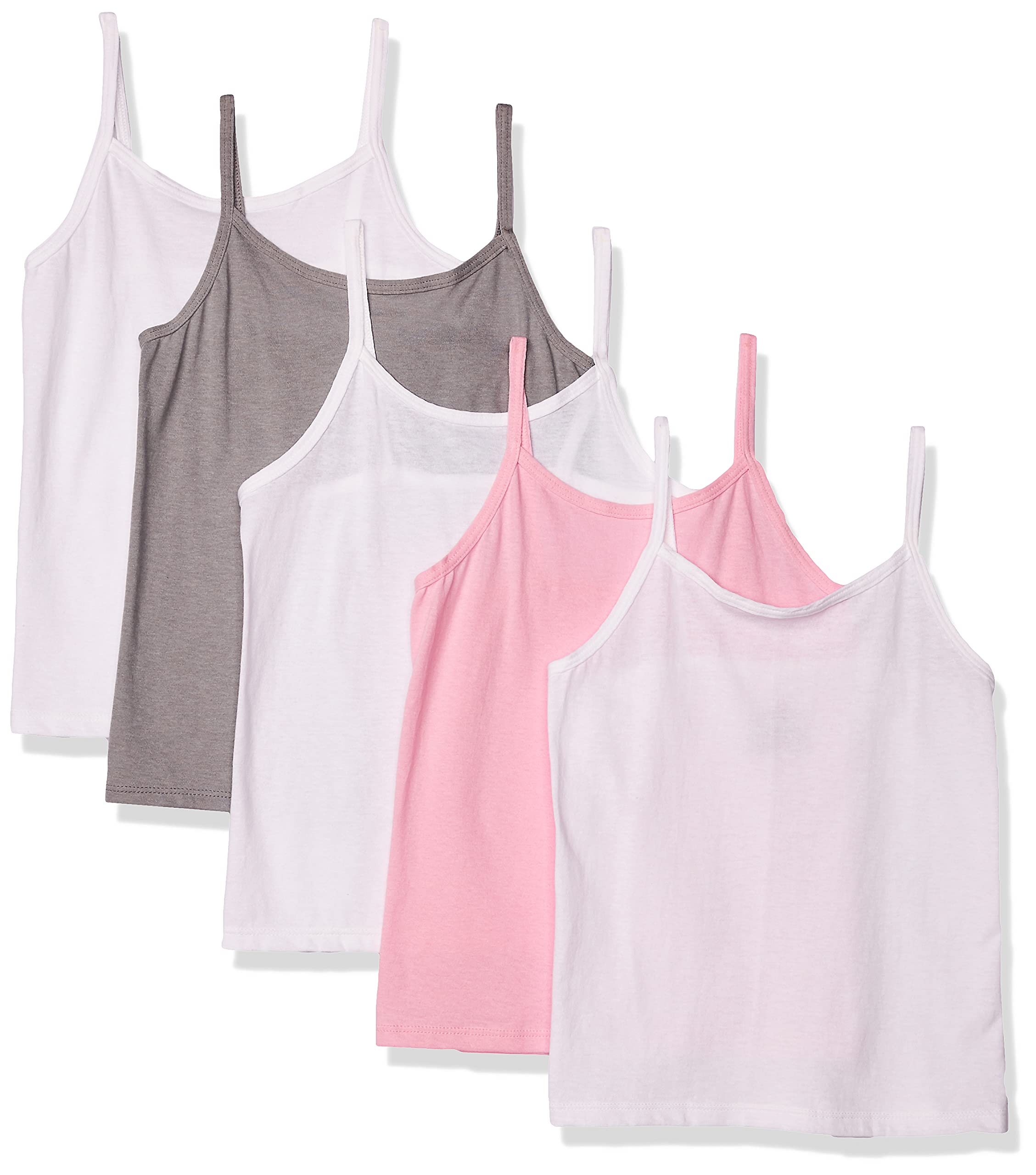 Hanes Girls’ Cami Tops, 100% Cotton Camisoles, Assorted Colors, Multipack