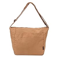 Canvas Casual Crossbody Shoulder Tote Bag Large Hobo Bag School Bag with Front Pocket for Men Women