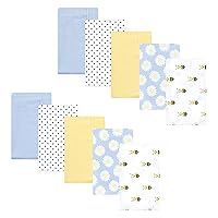 Hudson Baby Unisex Baby Cotton Flannel Burp Cloths, Daisy Bee, One Size