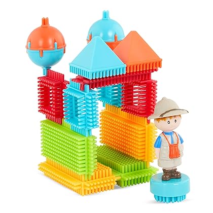 Bristle Blocks by Battat – The Official Bristle Blocks – 85 Pieces in a Carry Case – STEM Creativity Building Toys for Dexterity and Fine Motricity – BPA Free 2 years +, multi (3073Z)