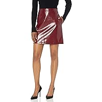 BCBGMAXAZRIA Women's Faux Leather Mini Skirt with Functional Pockets