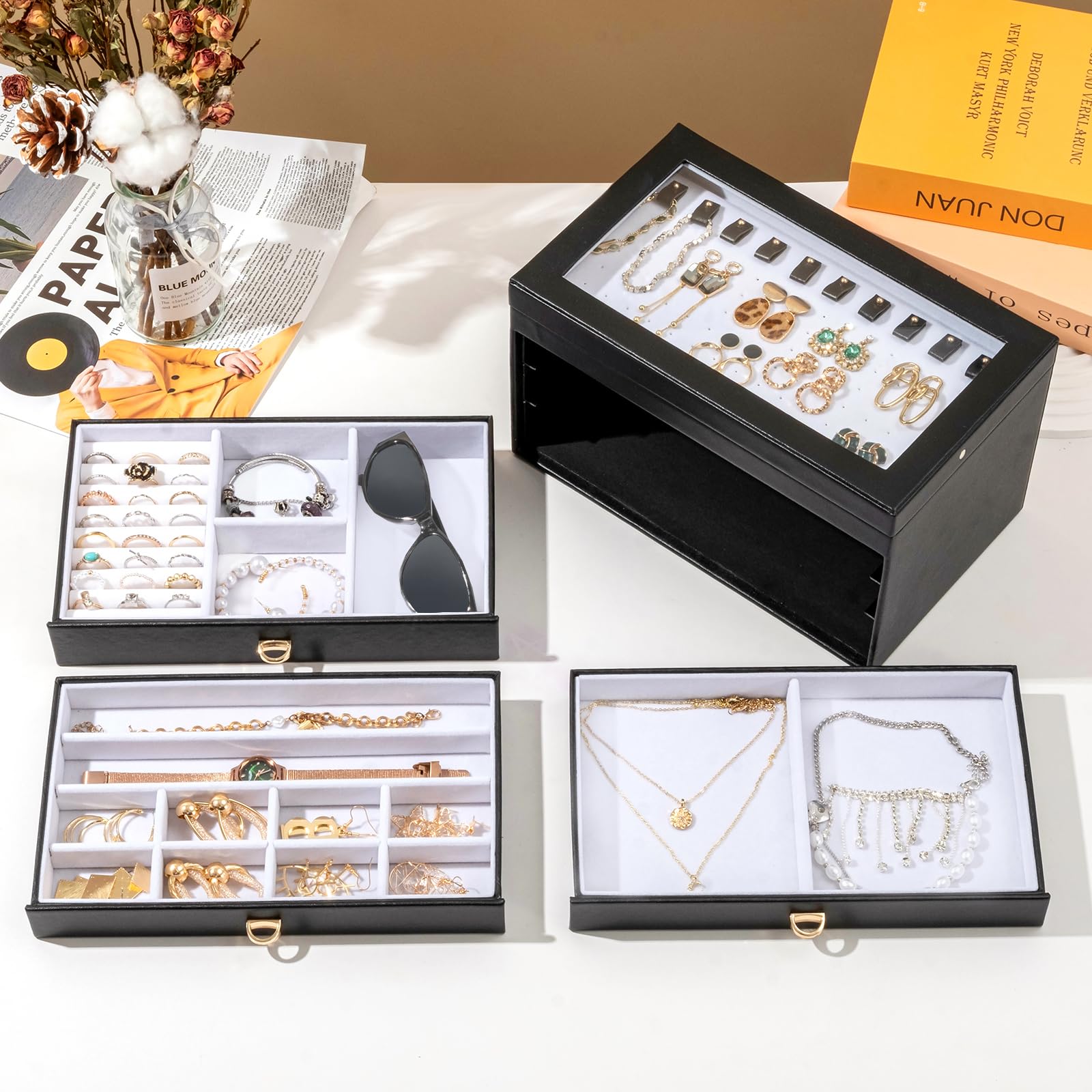 ProCase Jewelry Box Bundle with 6 Slots Watch Box