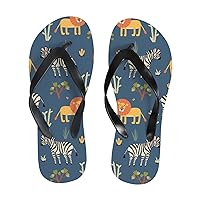 Vantaso Slim Flip Flops for Women Striped Zebras and Lions Yoga Mat Thong Sandals Casual Slippers