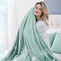 CHOSHOME Cooling Blanket for Hot Sleepers Lightweight Summer Cold Thin Blankets for Sleeping, Hot Flashes Night Sweats, Soft Blanket for Bed, Throw Size, Green