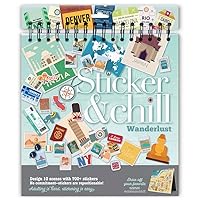 Sticker & Chill Sticker Book for Adults – 700+ Repositionable Colorful Clings Create Designs on 10 Spiral Bound Scene Pages – Easy, Fun & Stress Relieving Relaxation Activity – Wanderlust Series