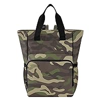 Woodland Camo Diaper Bag Backpack for Baby Girl Boy Large Capacity Baby Changing Totes with Three Pockets Multifunction Travel Diaper Bag for Travelling Picnicking Playing