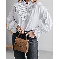 The Drop Women's Snow White Ruffle Neck Blouse by @Ashleyrobertson