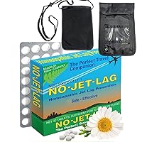 Miers Labs NO Jet Lag Homeopathic Jet Lag Remedy (1 Pack, 32 Tablets) & Travel Neck Pouch with RFID Blocking Technology, Hidden Travel Pouch, Travel Essential, Travel Accessories