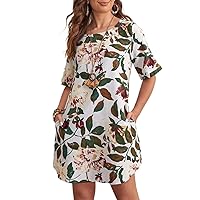 Summer Dresses for Women 2022 Floral Print Pocket Detail Dress Maxi Dress for Women