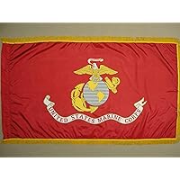 Annin Flagmakers U.S. Marine Corps Parade Colonial Flag USA-Made to Official Specifications, Officially Licensed, 3 x 5 Feet (Model 439105)