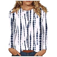 Tops for Women Casual Autumn, Women's Fashion Casual Long-Sleeve Print Round Neck Pullover Top Shirt
