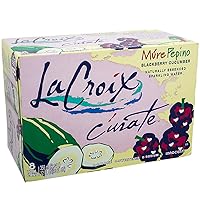 LaCroix (8 Pack) Cúrate Múre Pepino Sparkling Water, Blackberry Cucumber, 12oz Slim Cans, Naturally Essenced, 0 Calories, 0 Sweeteners, 0 Sodium, 12 Fl Oz (Pack of 8)