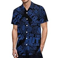 Cinderella Hit The Baseball Over Fence Men's Shirt Button Down Short Sleeve Dress Shirts Casual Beach Tops for Office Travel