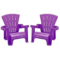 American Plastic Toys Kids’ Adirondack (2-Pack, Purple), Stackable, Outdoor, Beach, Lawn, Indoor, Lightweight, Portable, Wide Armrests, Comfortable Lounge Chairs for Children