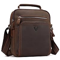 HUMERPAUL Leather Messenger Bag for Men and Women, Man Purse Handbags Crossbody Shoulder Bag for Work Business