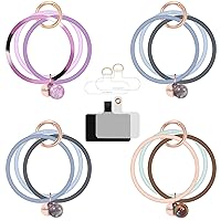 UKON 4 Pack Silicone Phone Strap Fashion Phone Lanyard Wrist Strap with 4 * Clear TPU Phone Tether Tabs