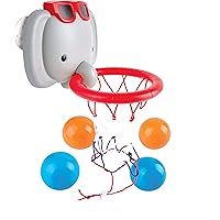 Hape Bath Time Basketball Elephant Pal | Bathtub Shooting Game, 1 Hoop with Suction Cups and 4 Balls, for Children 18 Months+