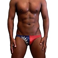 Neptune Scepter Men Sexy Contour Pouch, Low Rise, Swimming Briefs -National Flag