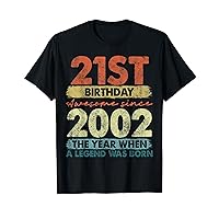 Vintage 2002 21 Year Old Gifts Limited Edition 21st Birthday T-Shirt