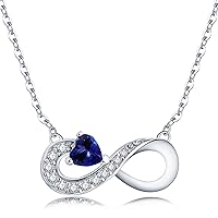JO WISDOM Women 925 Silver Zirconia Infinity Necklace