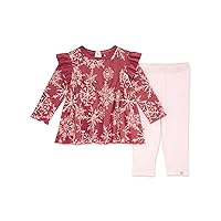 Burt's Bees Baby Baby Girls' Top and Pant Set, Tunic and Leggings Bundle, 100% Organic Cotton