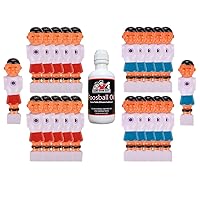 Foosball Oil and 22 Red/Blue Rounded Foot Foosball Men Set