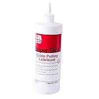 Gardner Bender 79-401 Super-Slick Cable Pulling Lubricant, 28° - 200°F, Dries Clear, Conduit Insulation, 1 Qt. Squeeze Bottle, White