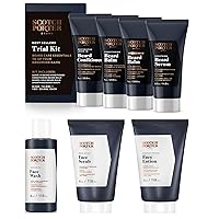 Scotch Porter 4-Piece Beard Trial Kit & Face Care Collection |Formulated for Men with Non-Toxic Ingredients, Free of Parabens, Sulfates & Silicones | Vegan |Trial Kit 4 – 1oz, Face 3 – 4oz