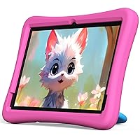 2024 Upgraded Kids Tablet, 10 Inch Tablet for Kids Android 13, Octa-Core, 4GB+64GB, WiFi, Google Kids Space, Parental Control, YouTube, Toddler Tablets with EVA Shockproof Case, Gift for Kids(Pink)