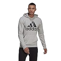 adidas Men's Essentials Big Logo Hoodie, Medium Grey Heather/Black, XX-Large