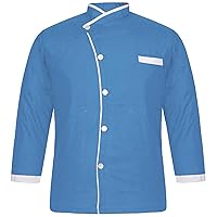 Organize CT-58 Men's Multi Colours in Chef Jacket/Chef Coat White PN and Cuff Chef Coat