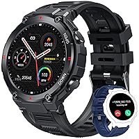 Smartwatch Phone Function Watches Fitness Watch – Smartwatch Men's Fitness Tracker with Blood Pressure Measurement Waterproof Sports Watch Pedometer Heart Rate 1.42 Inch Touchscreen Compatible Android