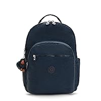 Kipling Women's Seoul Extra Large 17” Laptop Backpack, Durable, Roomy with Padded Shoulder Straps, Bag, True Blue Tonal 2, 13.5