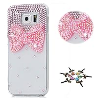 STENES Galaxy J7 (2018) Case - Stylish - 100+ Bling Crystal - 3D Handmade Big Bowknot Design Bling Cover Case for Samsung Galaxy J7 2018/Galaxy J7 Refine/Galaxy J7 Star - Pink