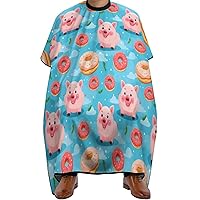 Pig and Doughnut Barber Cape for Adults Professional Salon Hair Cutting Cape Hairdresser Apron