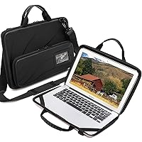 Laptop Case for 14.1-15.6 Inch Macbook Pro Air Chromebook HP Lenovo Work-in Notebook Computer Hard Shell Laptop Bag for Men Women with Pouch and Shoulder Strap (14.2