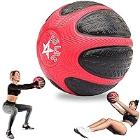 Yes4All Medicine Ball with Dual Texture Grip, Weighted Medicine Ball for Workouts Exercise Balance Training, Core Strength, Balance and Coordination Exercise, Non-Slip Rubber Shell with 6/8/10/12LBS