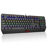 Rottay Mechanical Keyboard with Brown Switches, LED Backlit 104-Key Mechanical Gaming Keyboard with Anti-ghosting Ergonomical Perfect for PC&Mac Gamers and Typist(Black)
